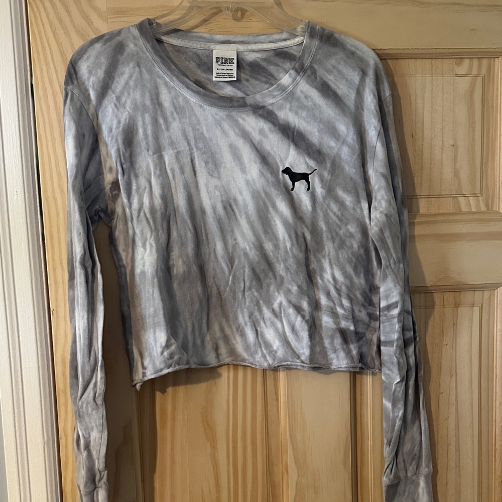 Victoria's Secret Gray Tie-Dye Long Sleeve Top